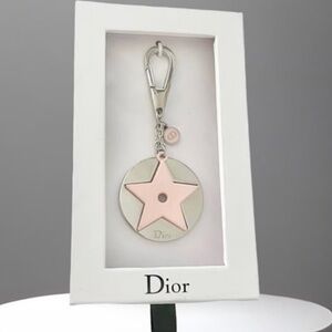 Dior pink star key chain